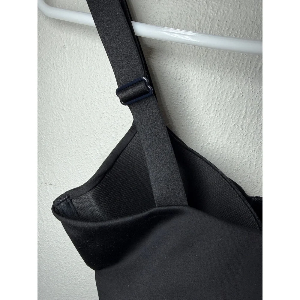 Victorias Secret Front Close Sport Bra Black Gold Zip Adjustable Straps 32C‎